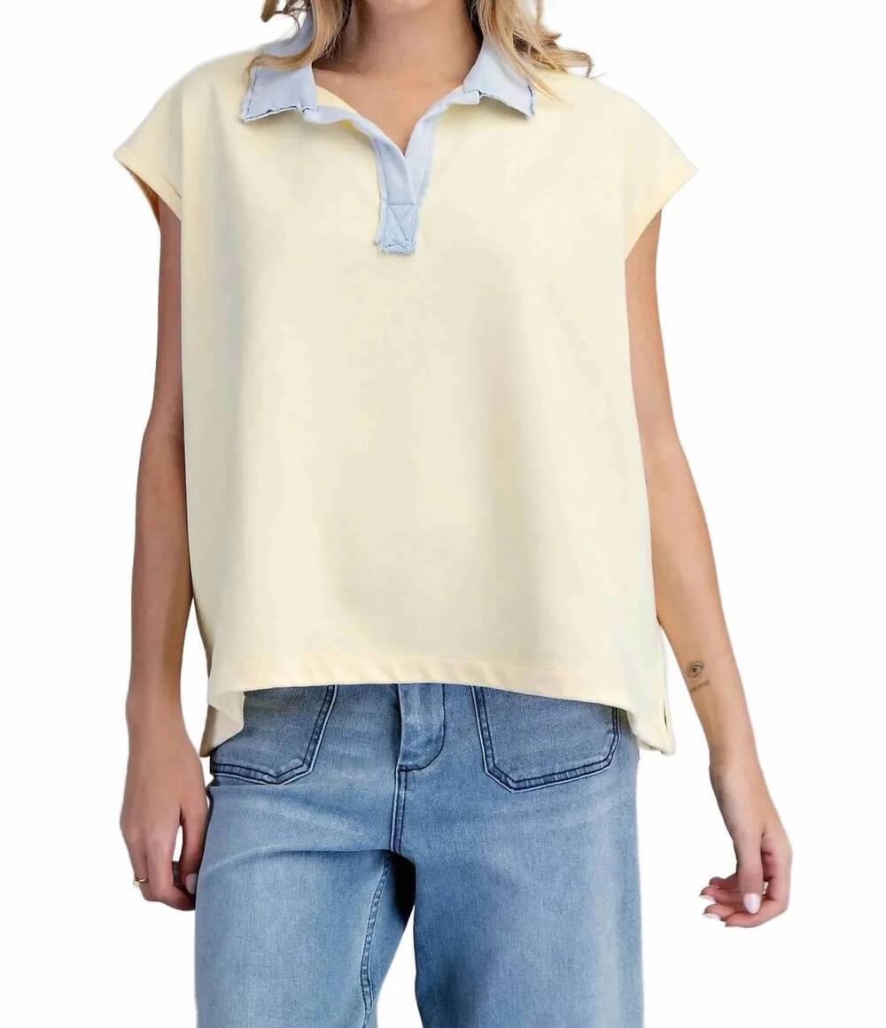 NEW EESOME women's caroline cap sleeve top in yellow